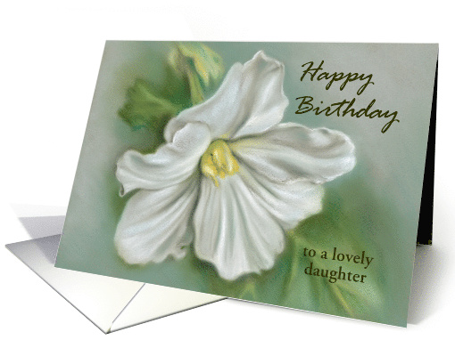 Custom Relative Daughter Birthday White Begonia Flower card (1537074)