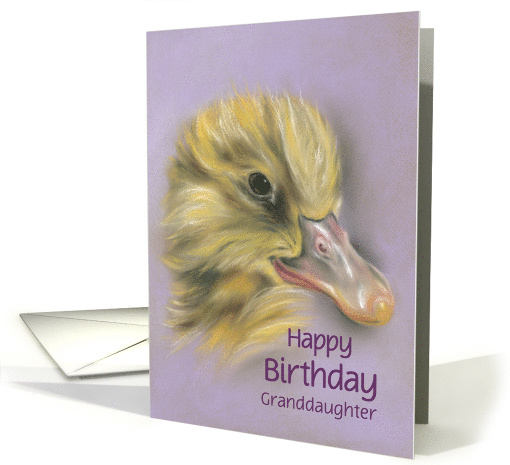 Custom Fluffy Duckling Child Relative Granddaughter Birthday card