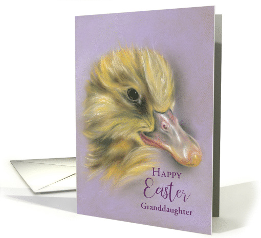 Custom Fluffy Duckling Child Relative Granddaughter Easter card