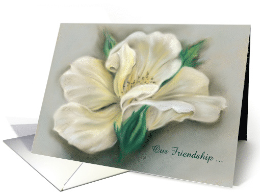Personalized Friendship Yellow Rose Blossom and Rosebuds Pastel card