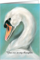 Custom Thinking of You White Swan Pastel Art card