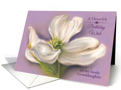 Custom Relative Granddaughter Birthday Wish White Dogwood Flower card