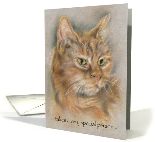 Congratulations on Adoption of Rescue Cat Pastel Tabby Art card