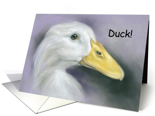 Birthday Humor White Duck Pastel Art card (1568416)