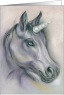 Friendship Unicorn Rare Mythical Creature Portrait Pastel Artwork card