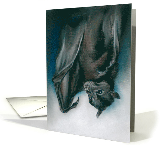 Black Bat with Claw Pastel Artwork Any Occasion Blank card (1573284)