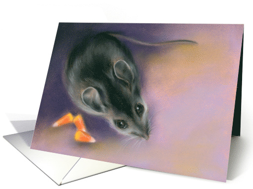 Cute Mouse with Candy Corn Pastel Animal Artwork Any... (1573856)