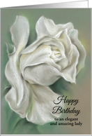 White Rose Pastel Art Personalized Birthday for Her card
