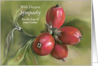 Autumn Dogwood Berries Personalized Sympathy for Loss of Father card