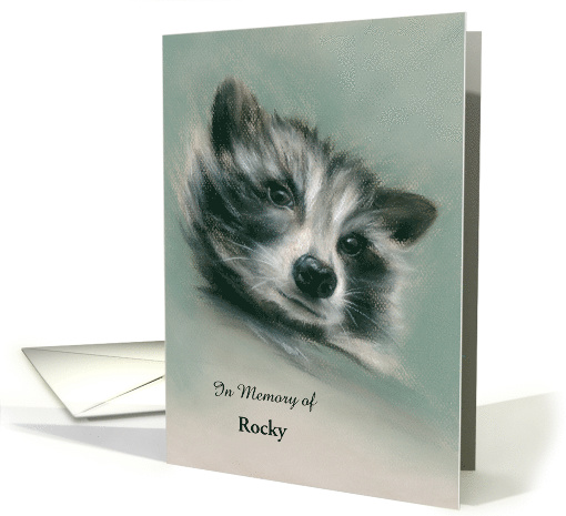 Raccoon Portrait Pastel Art Custom Condolences for Loss of Pet card