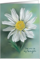 White Daisy Pastel Flower Artwork Custom Thinking of You card