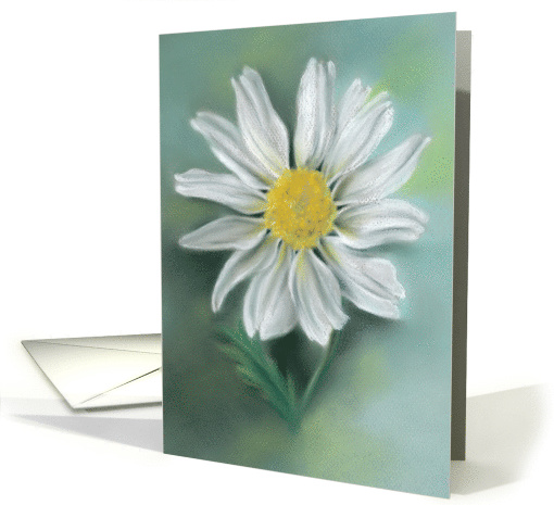 White Daisy Pastel Flower Artwork Any Occasion Blank card (1604472)