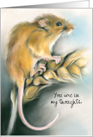 Cute Field Mouse Pastel Artwork Custom Thinking of You card
