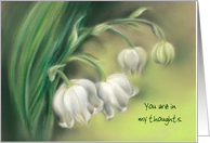 Lily of the Valley Flowers Pastel Art Custom Thinking of You card