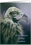 Personalized Halloween Grandson Relative Spooky Vulture Art card