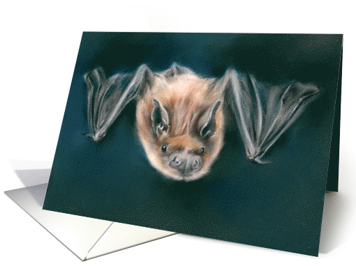 Any Occasion Dark Nighttime Bat Pastel Artwork Blank card (1635412)