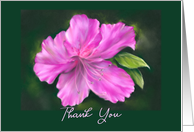 Thank You Vivid Pink Azalea Flower Pastel Art card