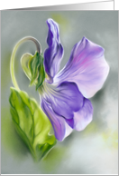 Any Occasion Purple Violet Wildflower Pastel Art Blank card