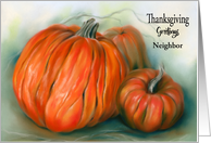 Thanksgiving Neighbor Autumn Pumpkin Patch Art Personalized card