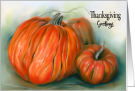Thanksgiving Greetings Autumn Pumpkin Patch Pastel Art card