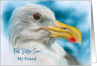 Feel Better Soon Friend Seagull Sky Bird Pastel Art Custom card