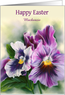 Easter for Personalized Name Pretty Pansies Colorful Flowers M card