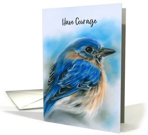 Encouragement Bluebird in Winter Soft Pastel Bird Art card (1751012)