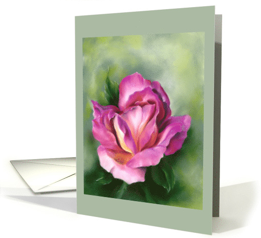 Any Occasion Rose Colorful Floral Pastel Art Blank card (1754196)