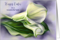 Easter for Her Calla Lilies on Purple Floral Art Personalized card