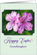 Easter for Granddaughter Azalea Pink and Magenta Flowers Personalized card