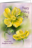 Mothers Day Daughter in Law Buttercups Yellow Wildflowers Art Custom card