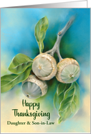 Thanksgiving Daughter and Son in Law Live Oak Acorns Personalized card