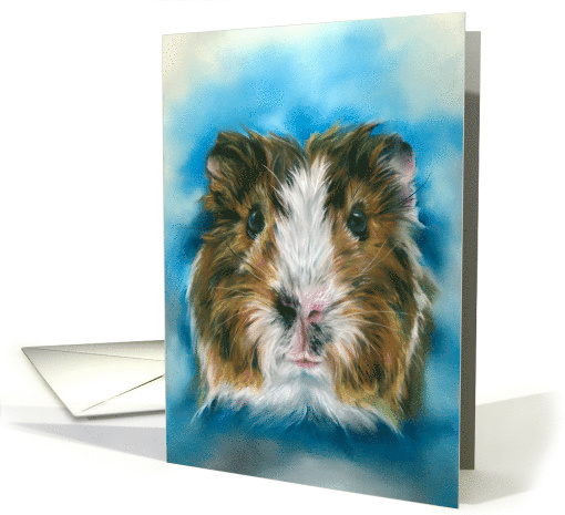 Any Occasion Tricolor Guinea Pig on Blue Blank card (1793996)