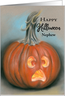 Nephew Halloween Jack O Lantern Pumpkin Pastel Personalized card