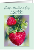 Mothers Day for Daughter in Law Strawberries Pastel Custom card