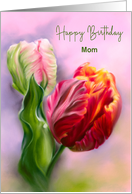 For Mother Birthday Colorful Spring Tulips Flower Pastel Custom card