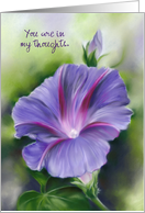 Thinking of You Purple Morning Glory Flower Custom Blank Inside card