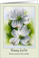 Easter From Across the Miles White Dogwood Flower Custom card