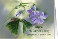 Daughter and Son in Law St Patricks Day Shamrock Flowers Custom card