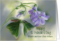 From Across the Miles St Patricks Day Shamrock Flowers Custom card