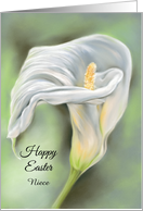 For Niece Easter Calla Flower White Lily Custom card