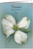 For Son Easter Blessings White Dogwood Custom card