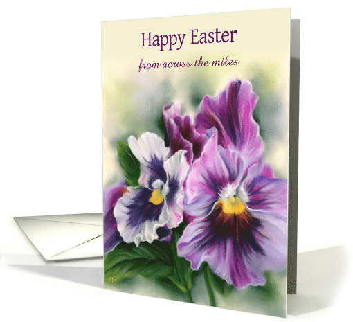 Easter Across the Miles Pretty Pansies Colorful Flowers Custom card