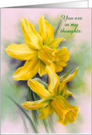 Thinking of You Yellow Daffodil Spring Flowers Custom Blank Inside card