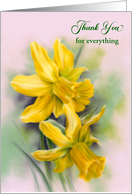 Thank You for Everything Yellow Daffodil Spring Flowers Personalized card