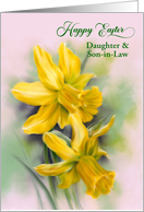 Daughter and Son in Law Easter Yellow Daffodil Flowers Custom card
