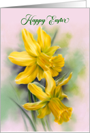 Happy Easter Yellow Daffodil Spring Flowers card