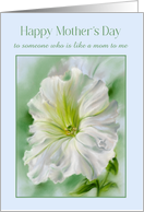 Mothers Day Like a Mother to Me White Petunia Flower Personalized card