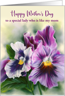 Mothers Day for Like a Mom Pretty Pansies Colorful Flowers Custom card