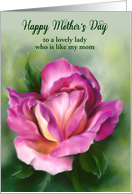 Mothers Day for like a Mom Rose Colorful Floral Pastel Art Custom card